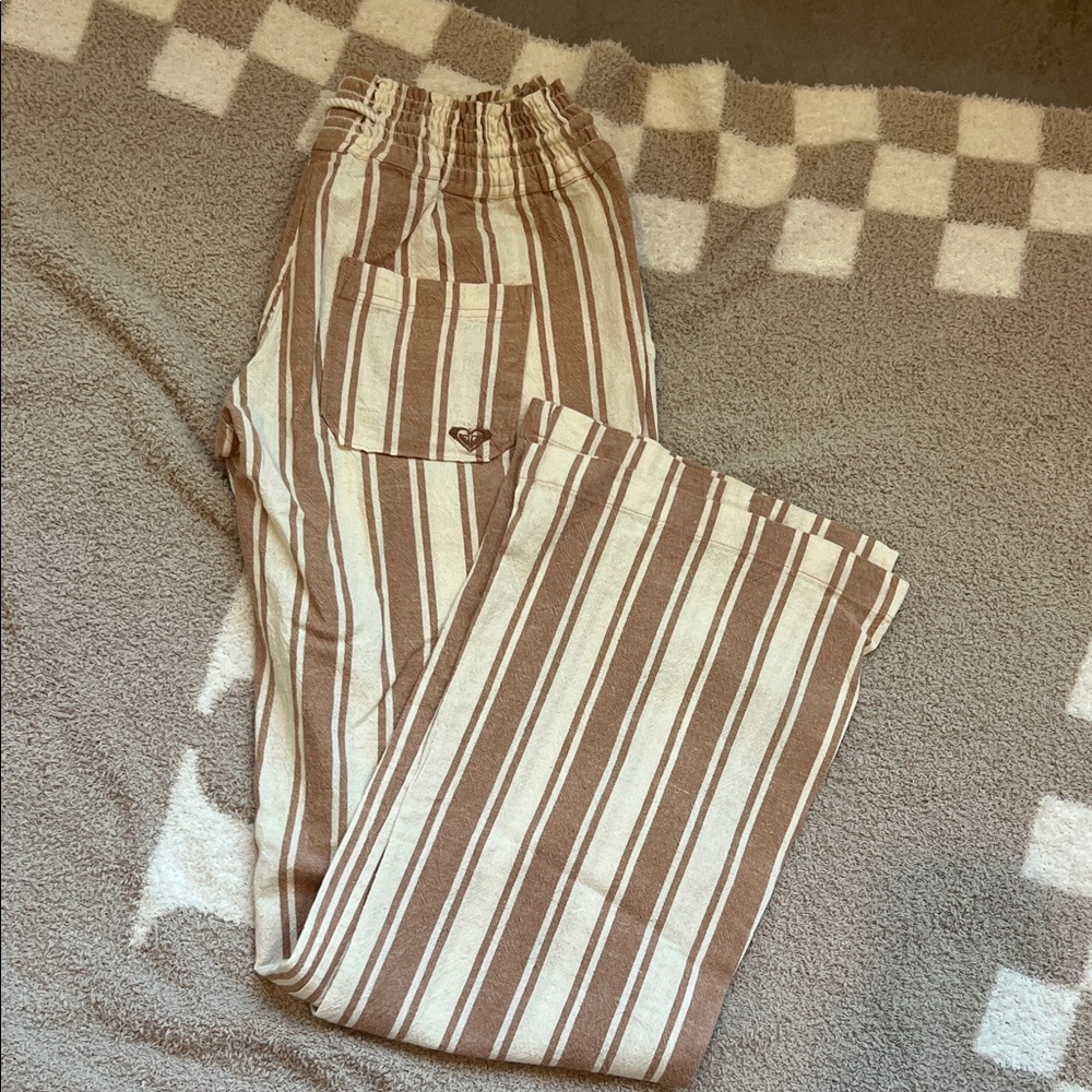 Roxy Brown and Cream Striped Women's Pants